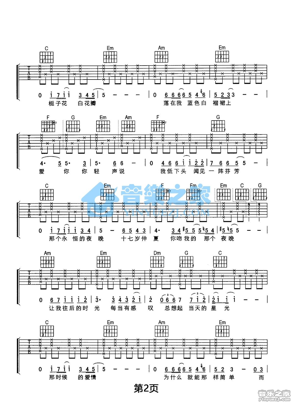 《后来吉他谱》_刘若英_E调_吉他图片谱6张 图2